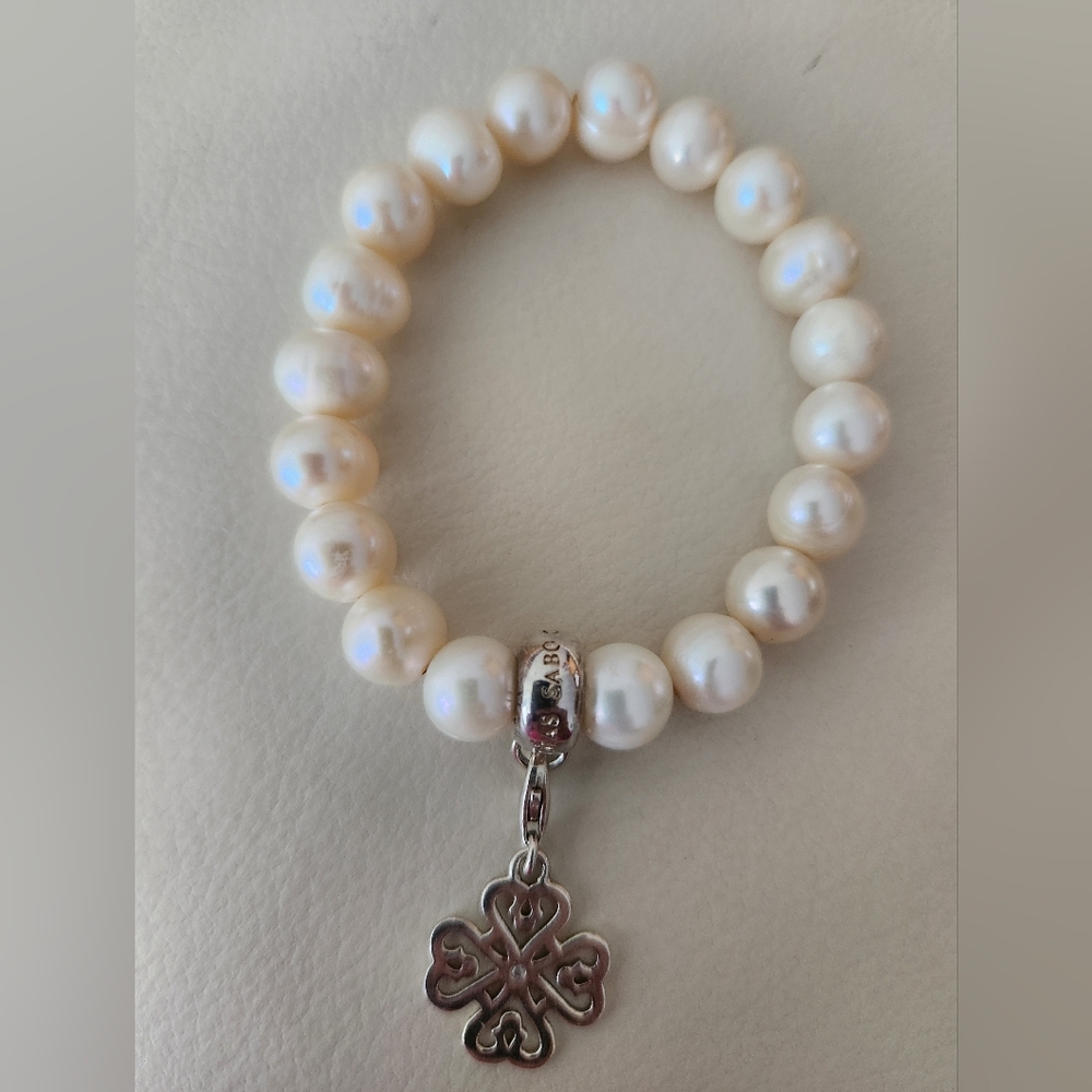Thomas Sabo real pearl & sterling silver charm bracelet Make an offer!